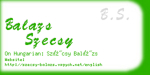 balazs szecsy business card